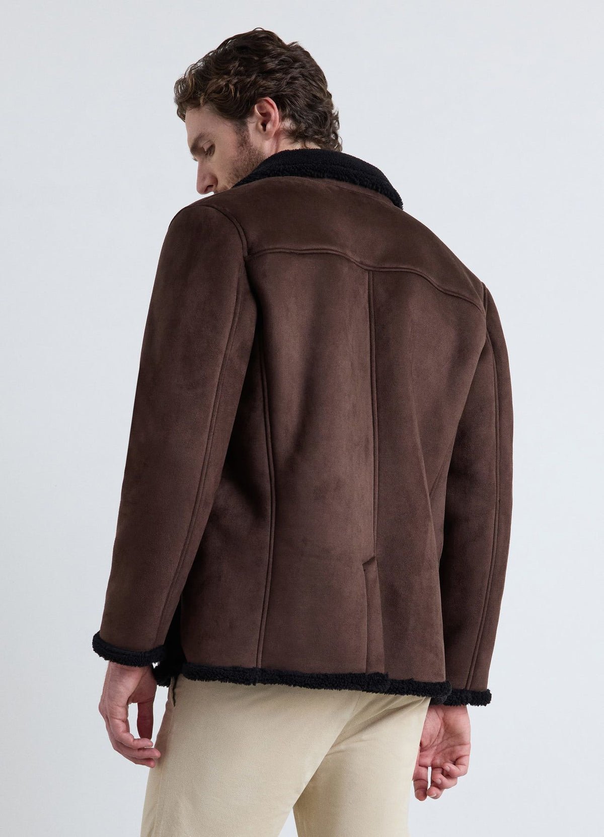 Double-breasted peacoat, teddy collar