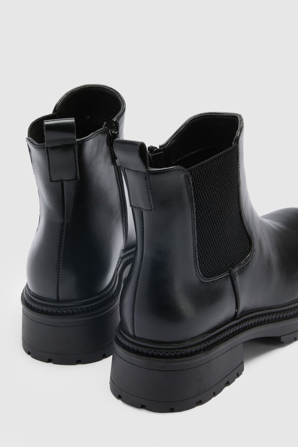 Bottines Chelsea f similicuir - Pied large