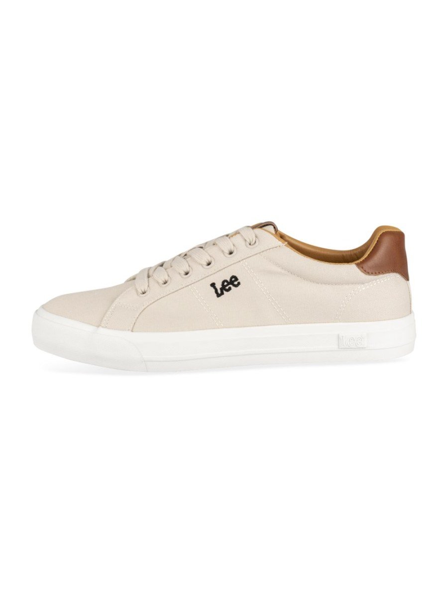 Baskets toile b col camel beige