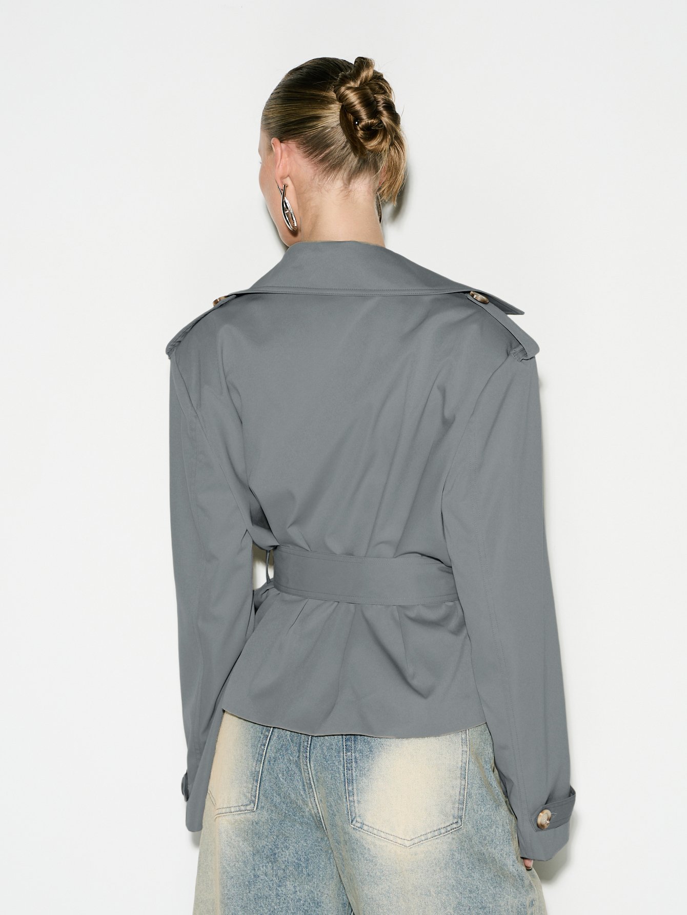 Manteau trench 9sir double boutonnage b ceinture