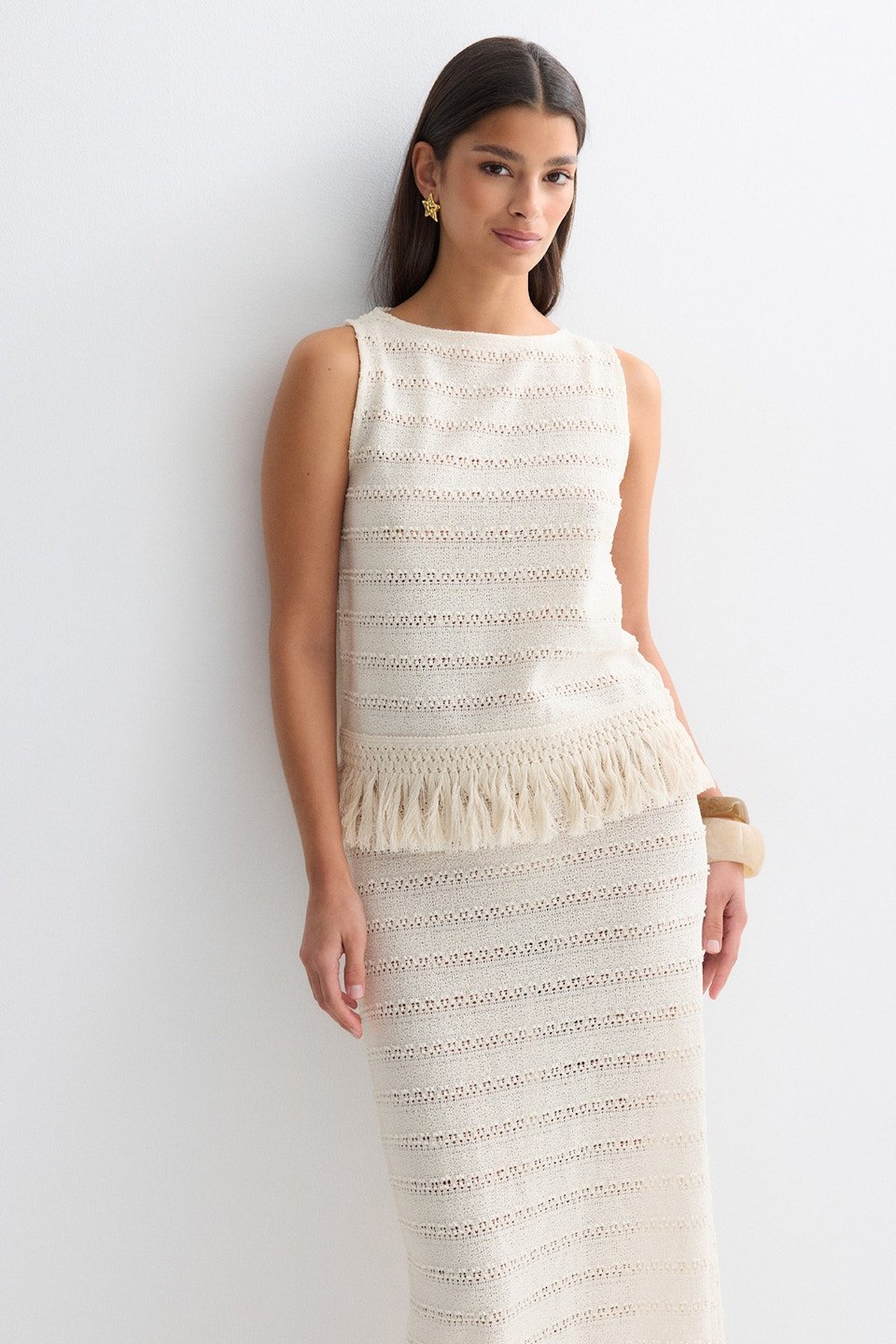 Top crochet b franges