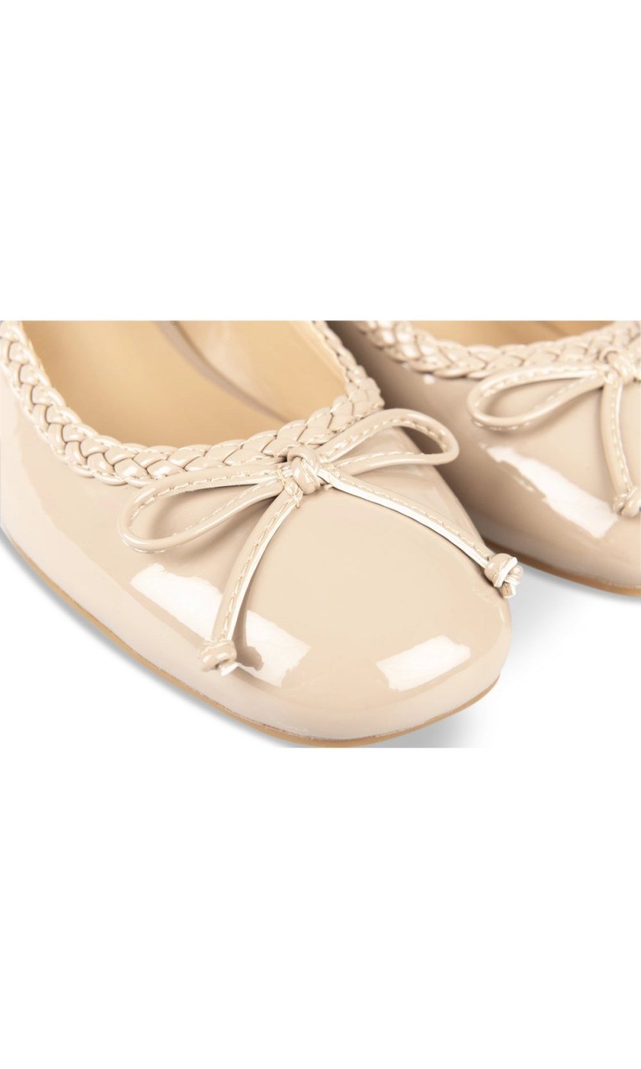 Slingbacks vernis à nœud beiges