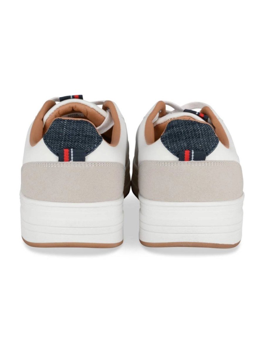 Baskets perforées contrefort camel blanches
