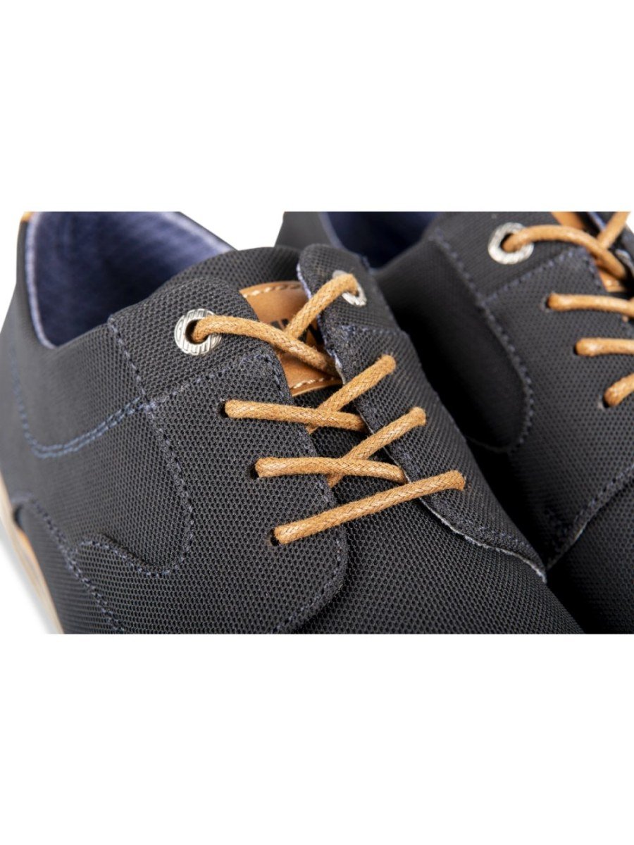 Navy textured casual derbies