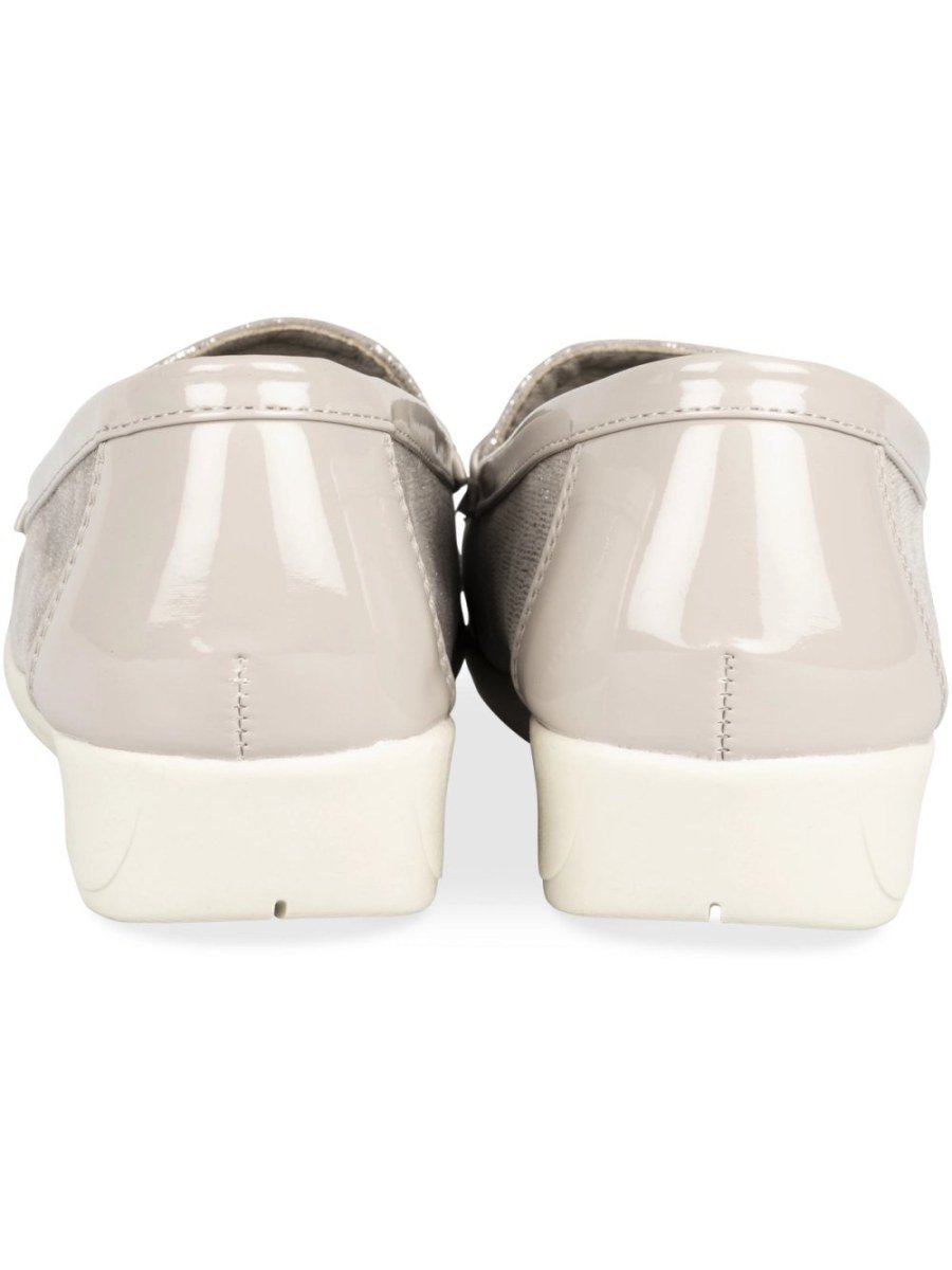 Mocassins compensés métallisés gris