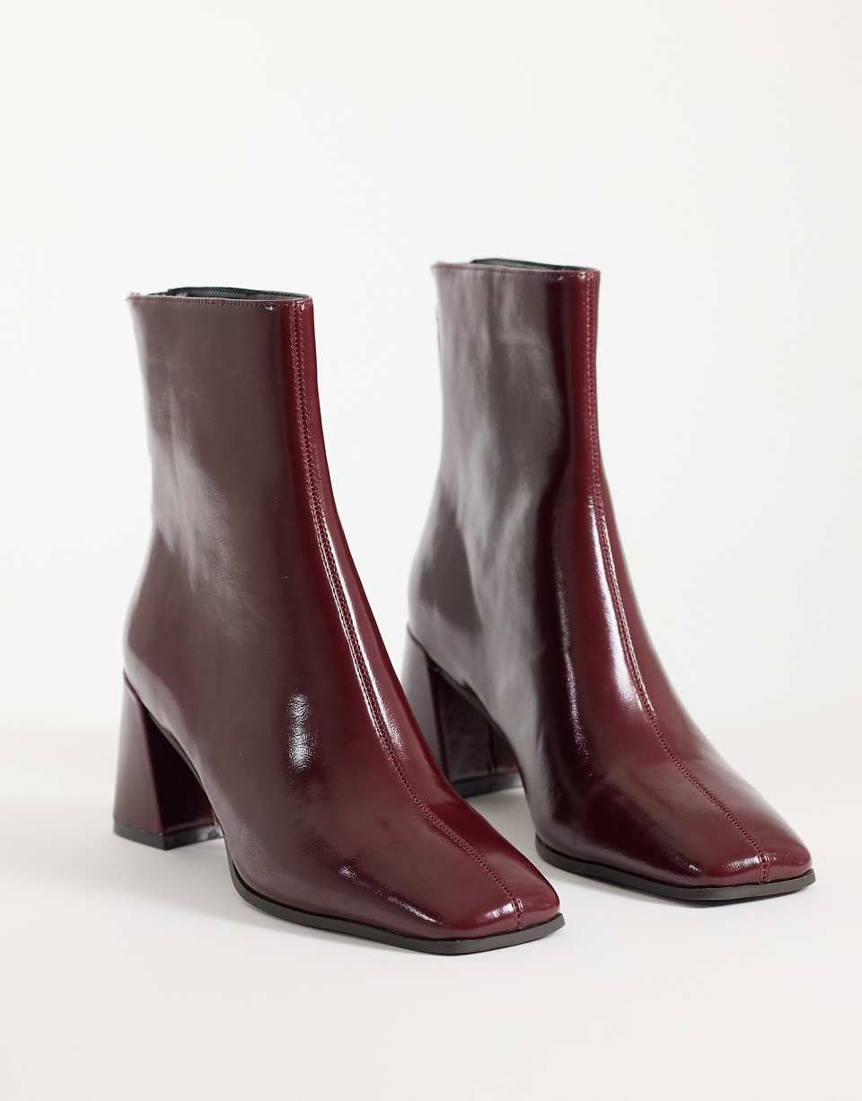 Rafe bottines à talon carré en bordeaux