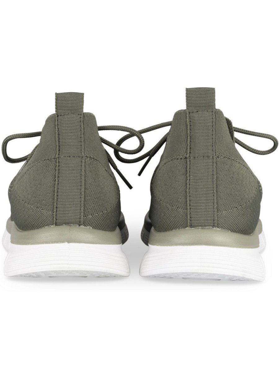 Khaki knit trainers, sock collar