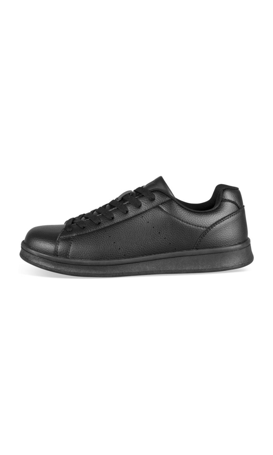Black perforated low-top trainers