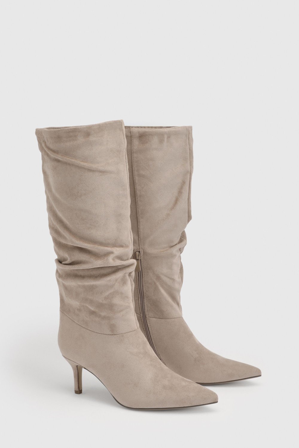 Slouchy mid-heel knee-high boots
