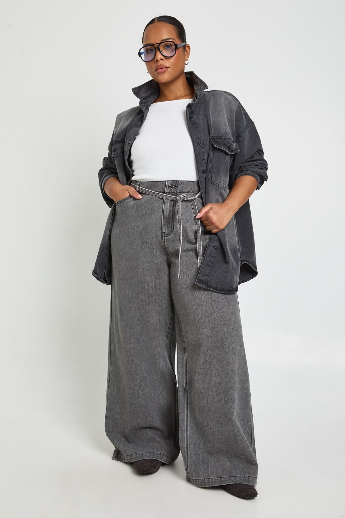 Jean à jambe large - Grande taille