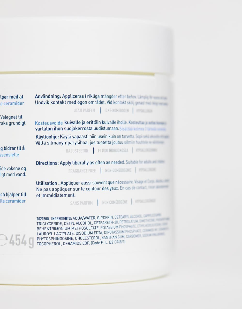 Crème hydratante hyaluronique et céramides - 454 g