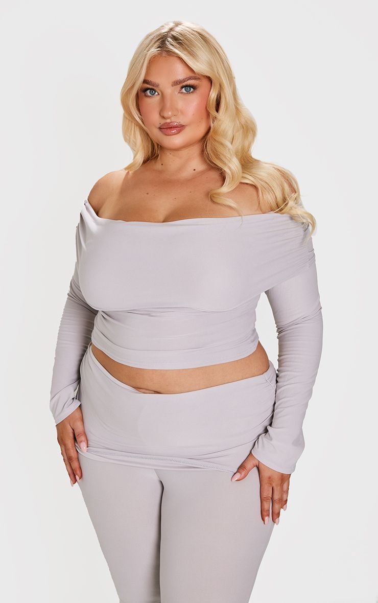 Haut Jersey Contour Bardot Manches Longues Plus