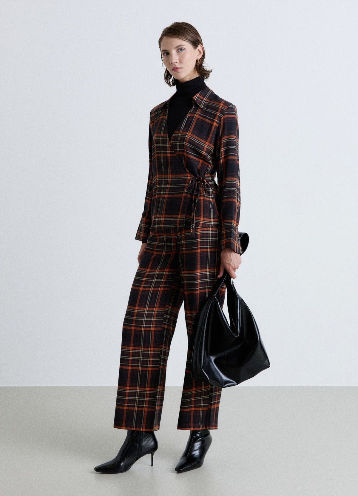 Tartan wrap shirt