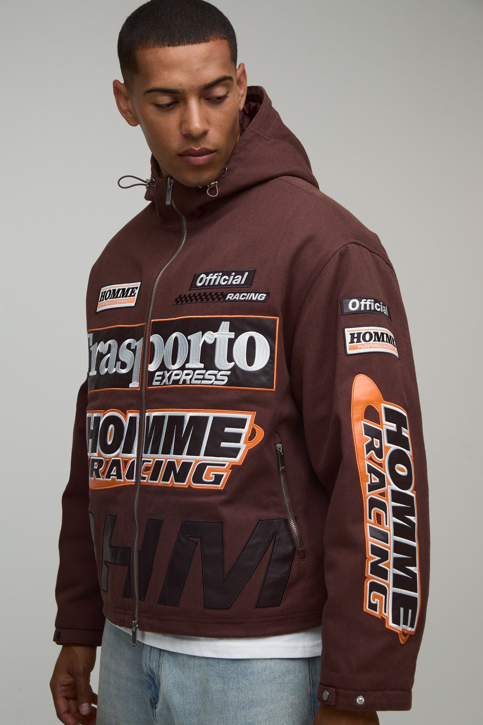 Cagoule À Capuche Pointue En Sergé Avec Appliqué MAN Coupe Oversize Homme