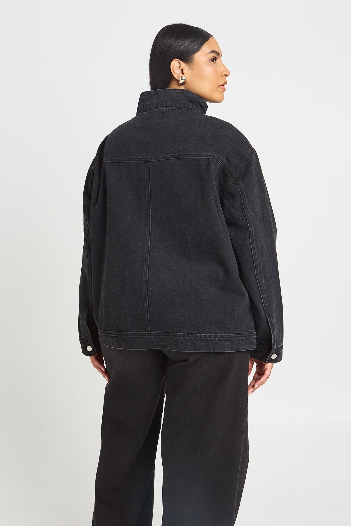 Veste en denim asymétrique - Grande taille