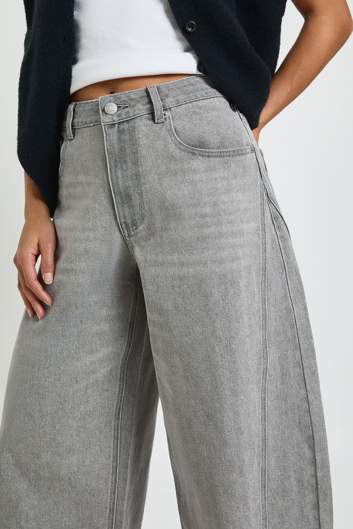 The Petite Mid Waist Barrel Jean