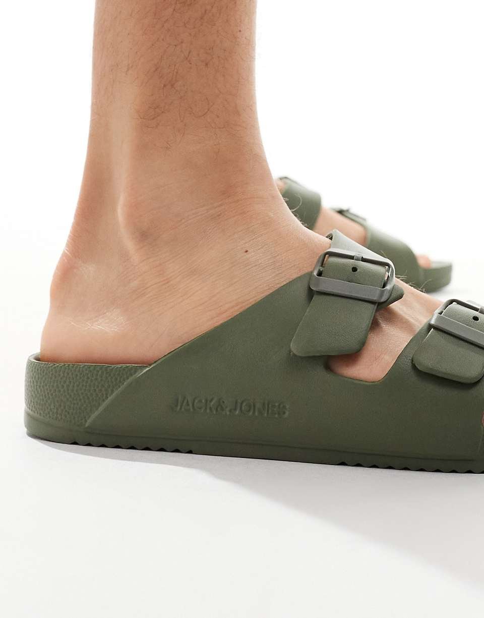 Moulded two-strap sandals - Khaki