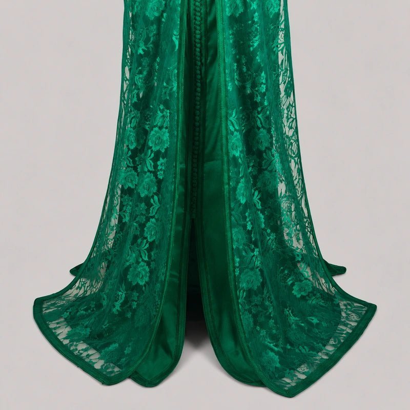 Takchita en dentelle vert émeraude