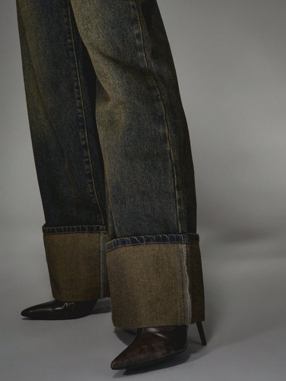 Jean large taille basse b revers k7li