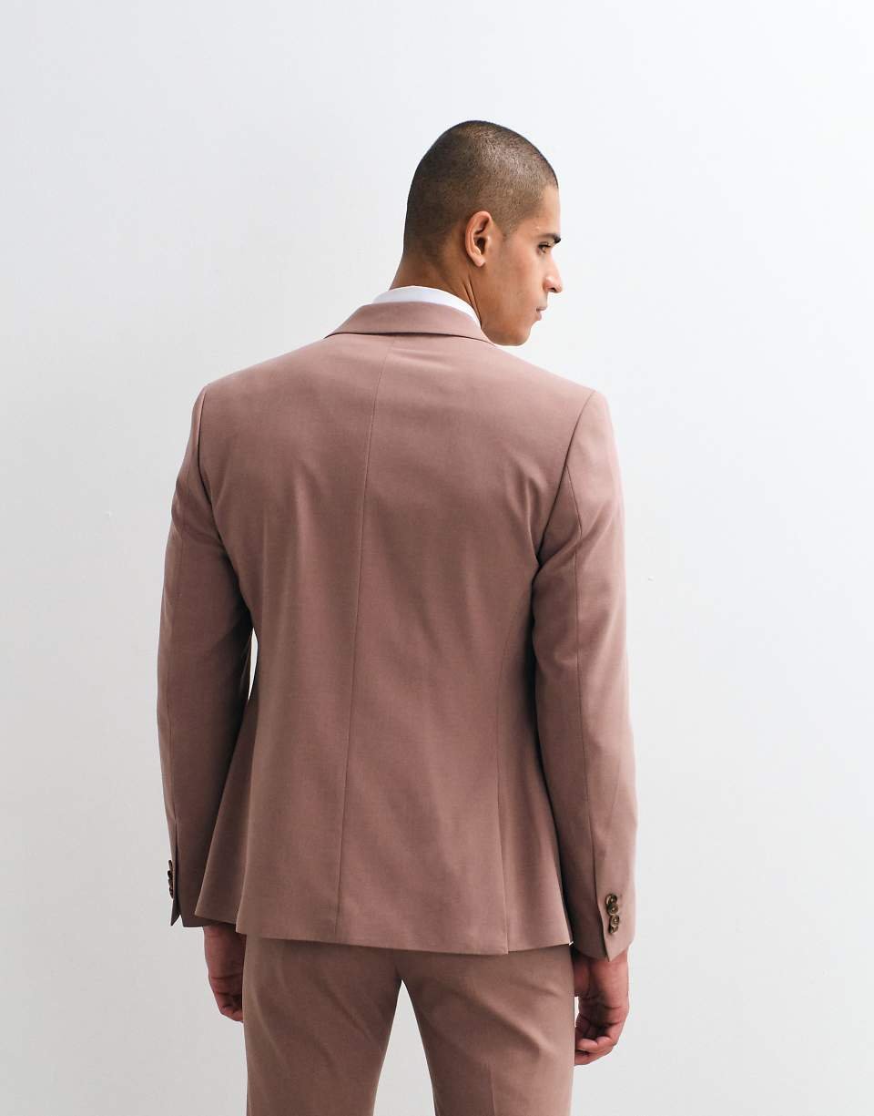 Slim Fit Suit Blazer - Brown