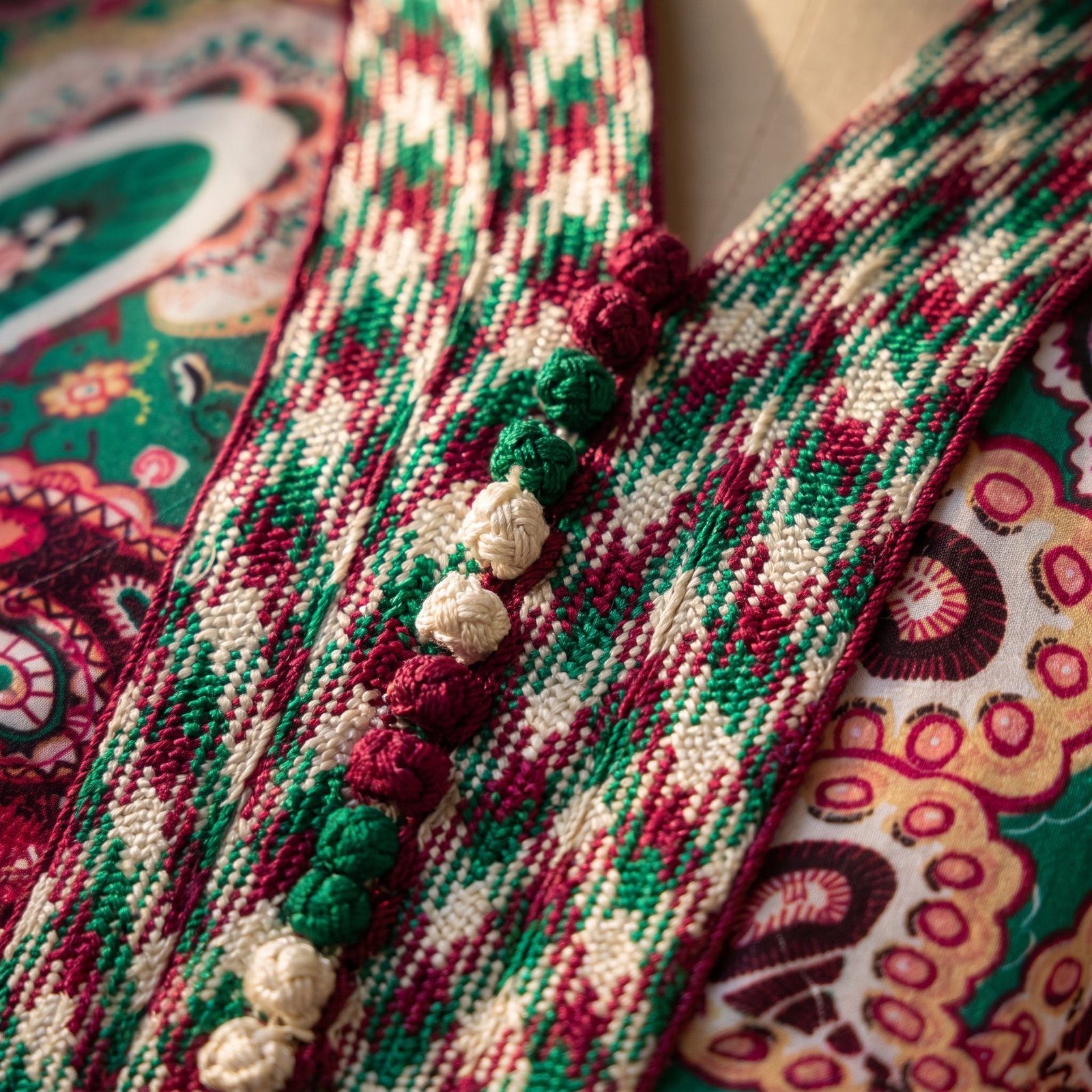 Purple & Green Paisley Caftan