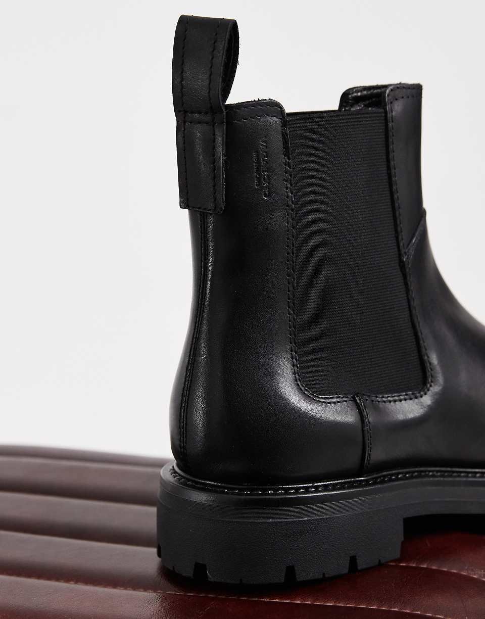 S Cameron bottines Chelsea chunky en cuir noires