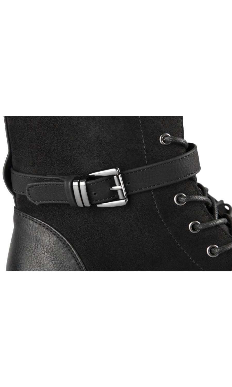 Bottines à lacets et bride noires