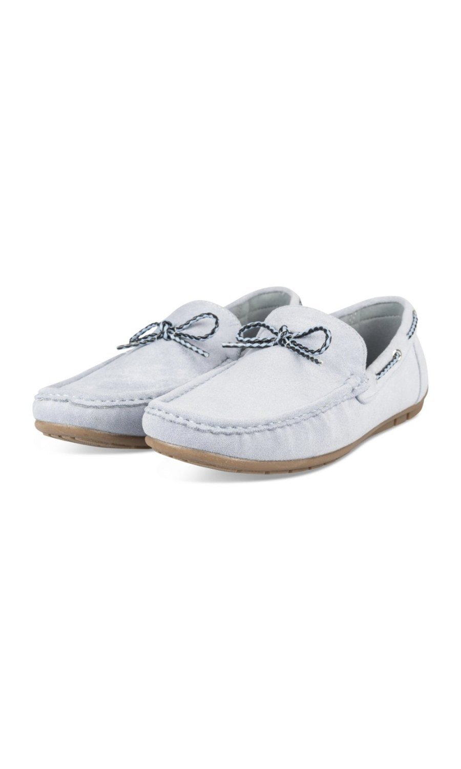 Mocassins à cordon tressé bleu ciel