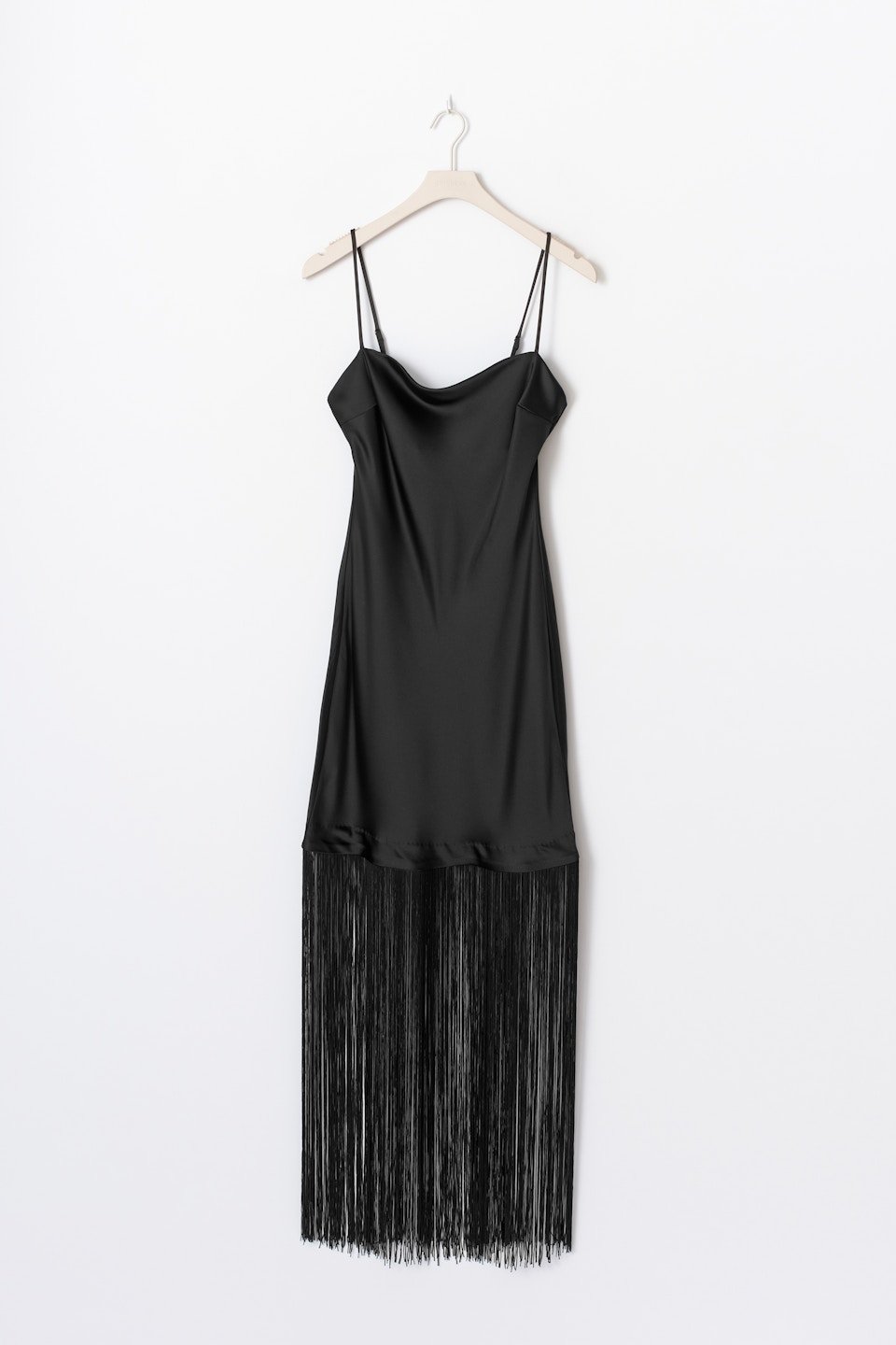 Robe satin b franges