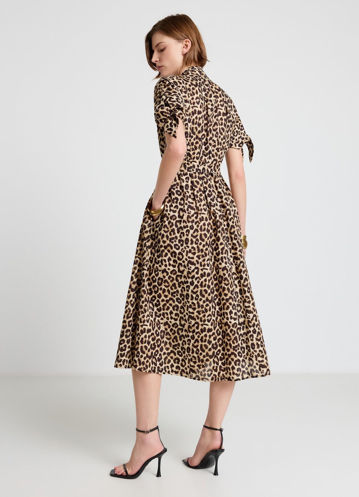 Robe chemise imprimé animal à ceinture