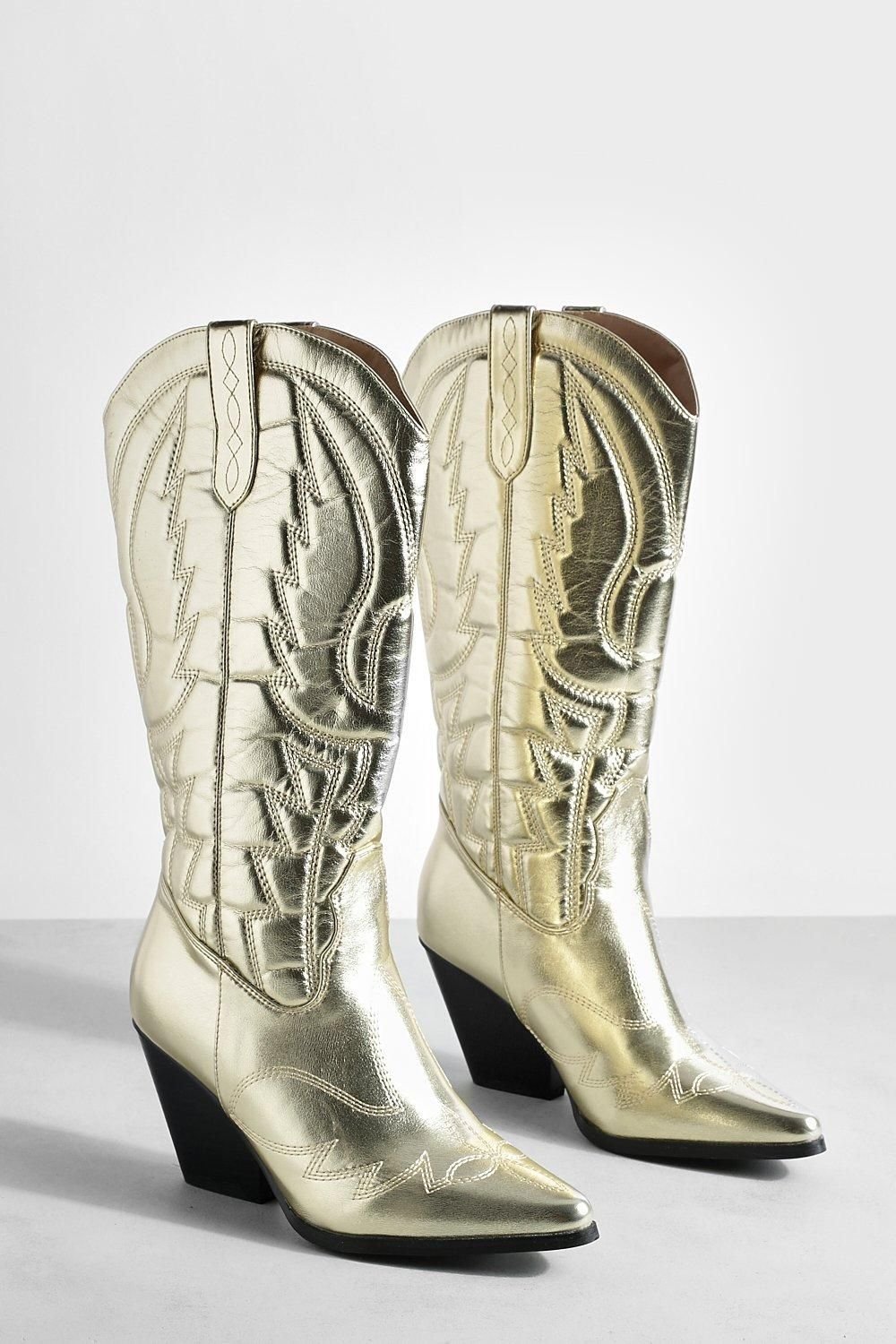 Bottes western métallisés