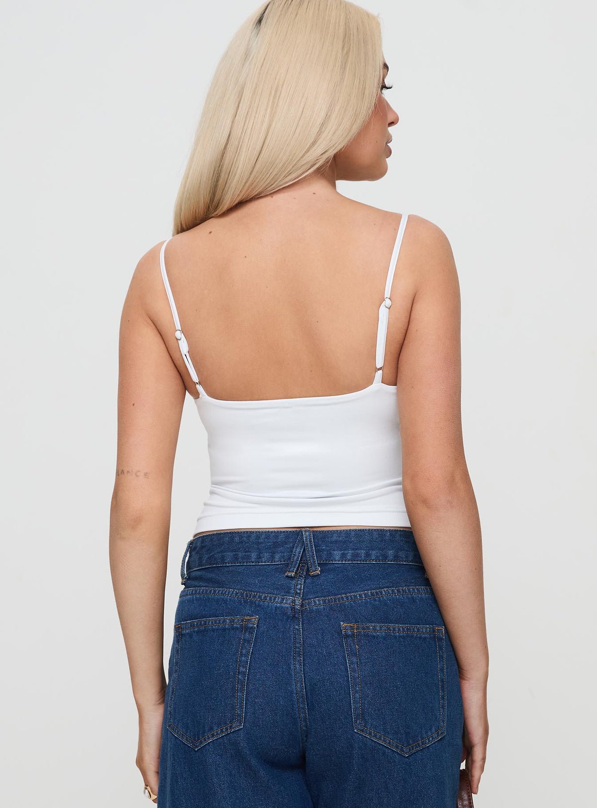 Cropped cami top with built-in bra