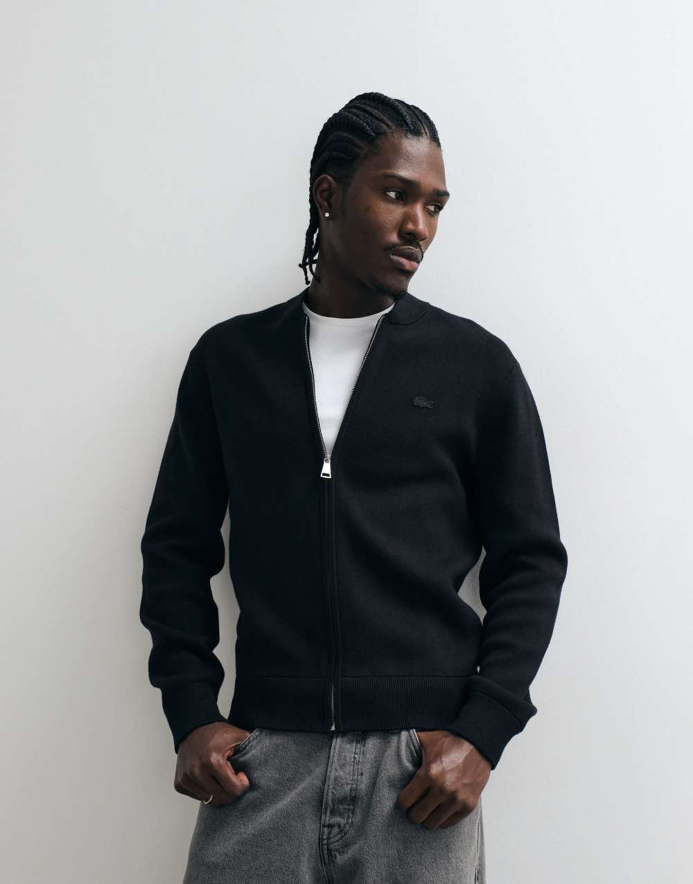 Gilet en maille style bomber noir