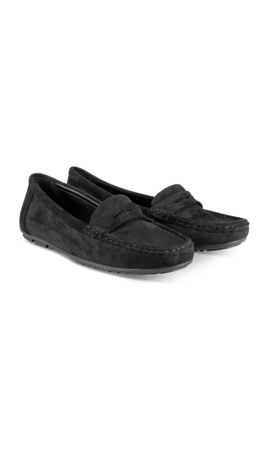 Mocassins en suédine à bride noirs