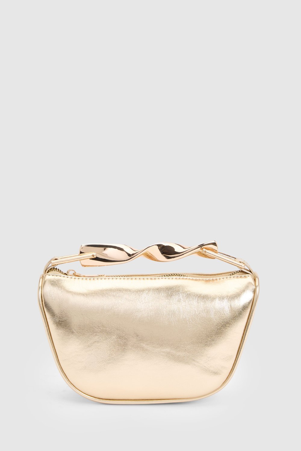 Metallic mini grab bag with twist handle