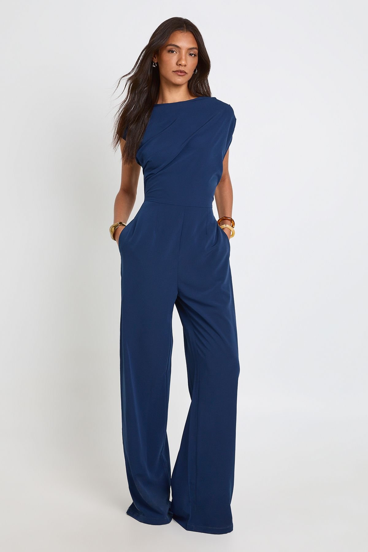 Combinaison Pantalon Large Asymétrique Pour Grandes Tailles