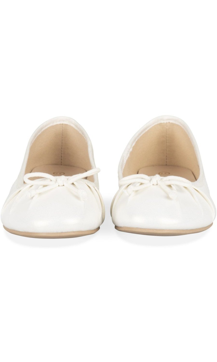 Ballerines nacrées bout froncé blanches