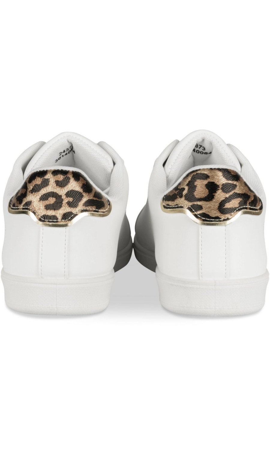 White sneakers with leopard stripe