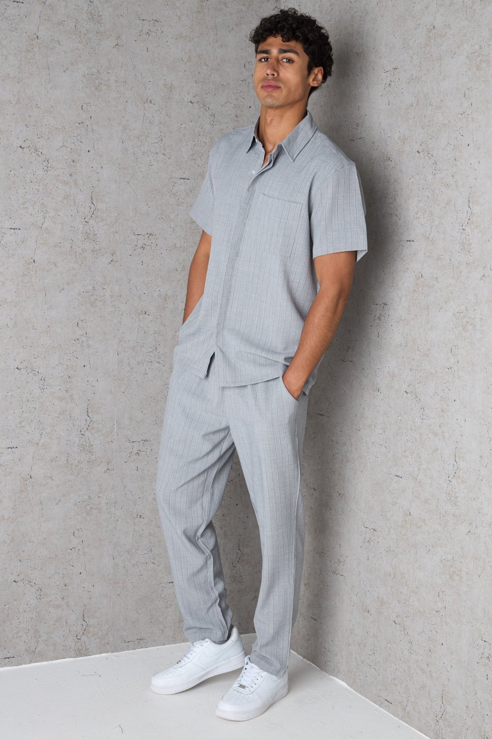 Ensemble chemise w pantalon b khtout rmadi