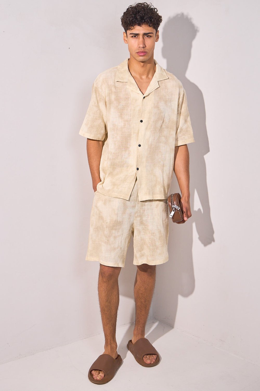 Ensemble chemise délavée w short beige