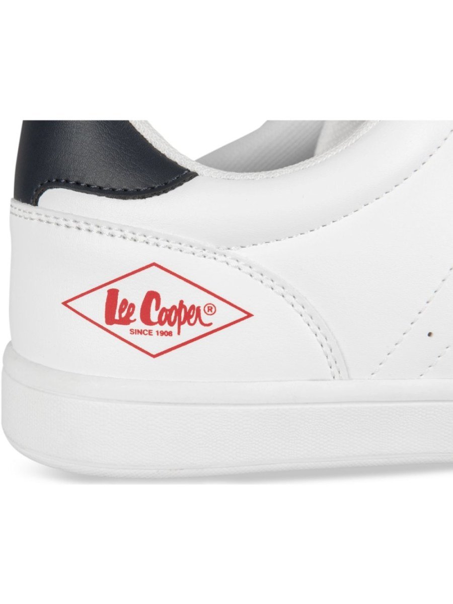 White trainers with side stitching