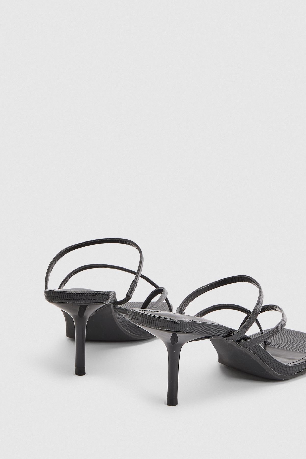 Mules b talon effet croco w sbabet mkrwsin
