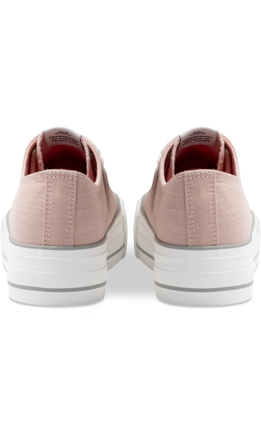 Pink canvas platform sneakers