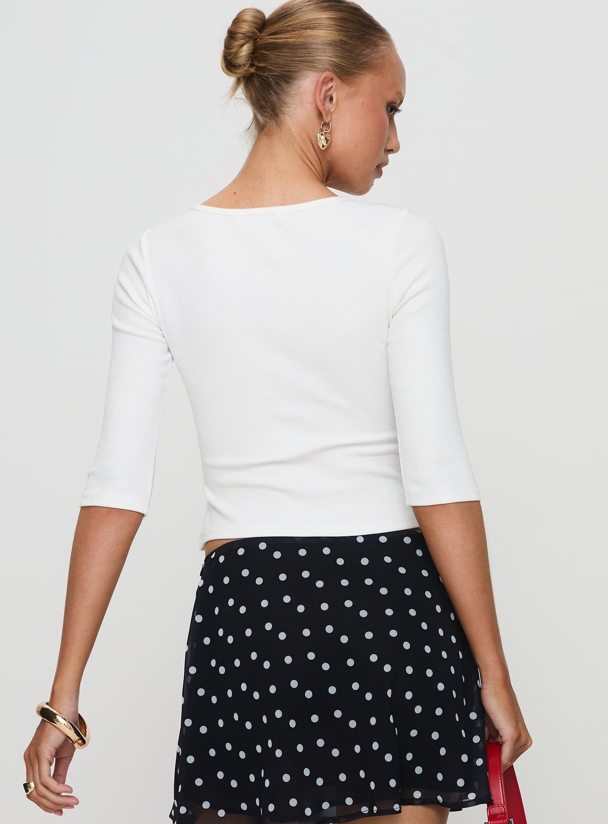 Ribbed 3/4 sleeve top