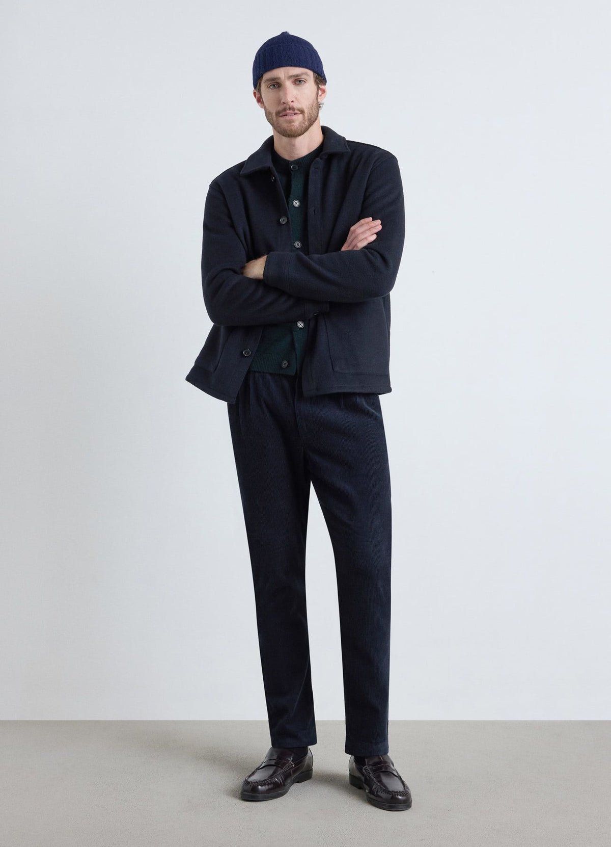 Plain button-up shirt jacket