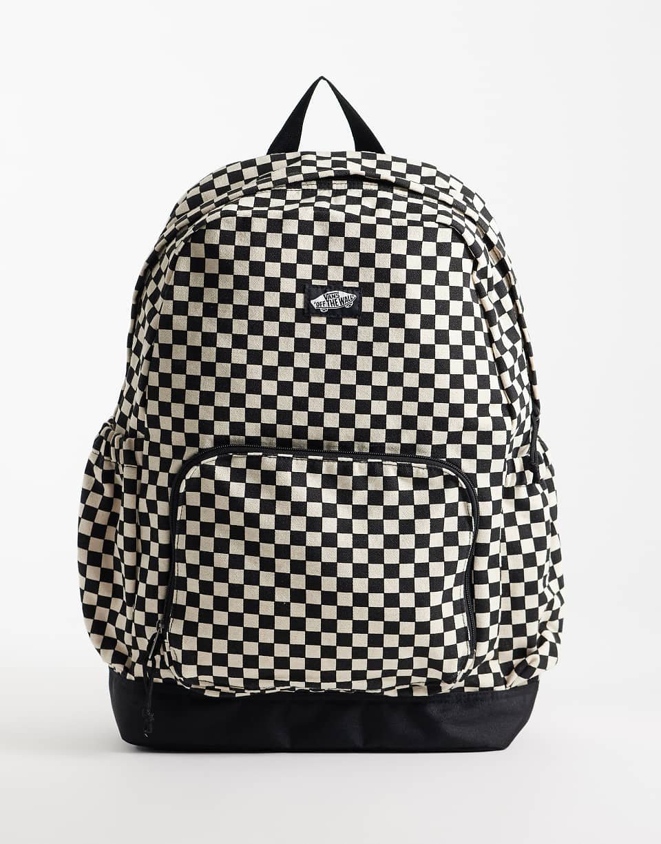 New Skool - Sac à dos à damier - Blanc et noir