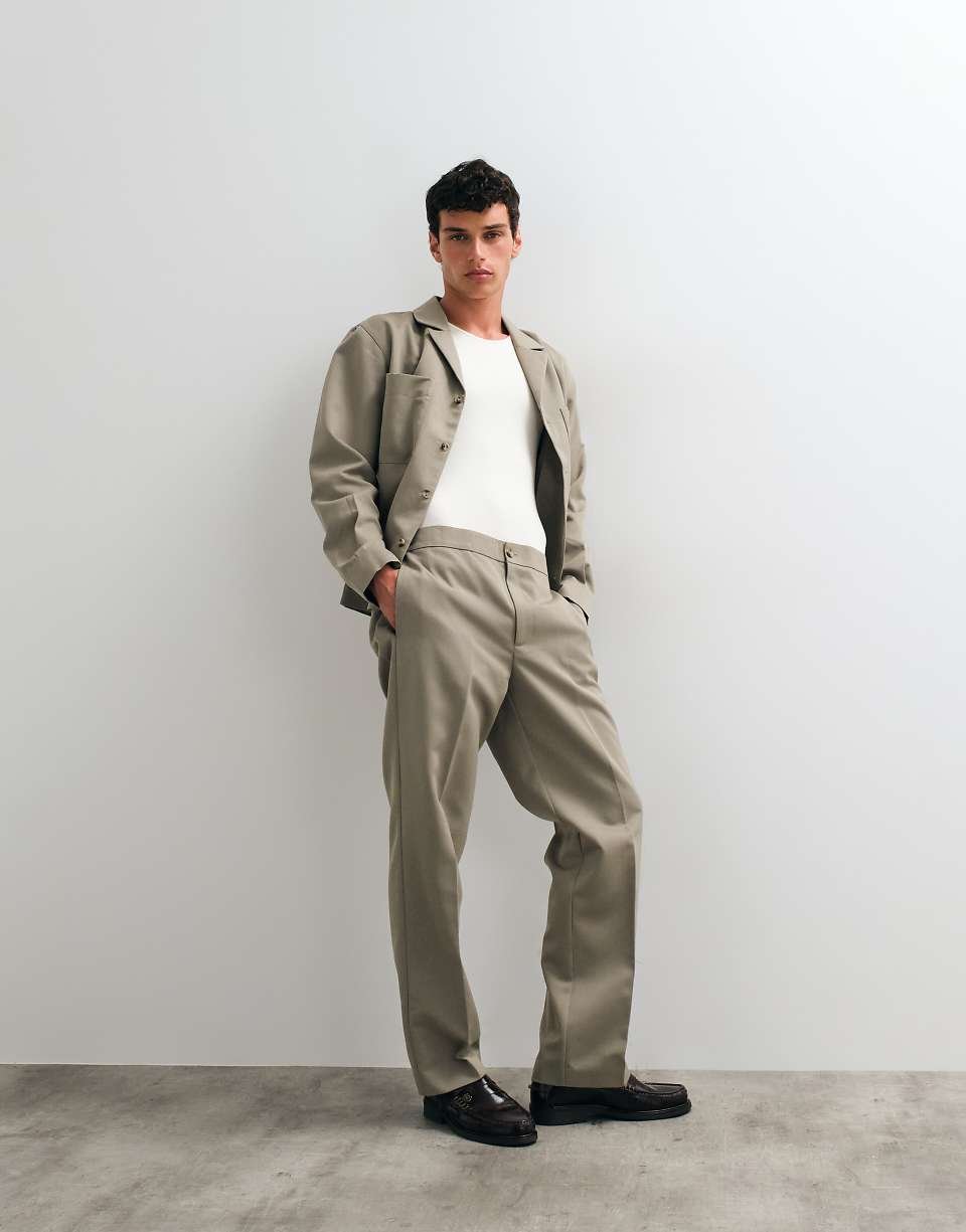 Pantalon d'ensemble droit et élégant - Sauge