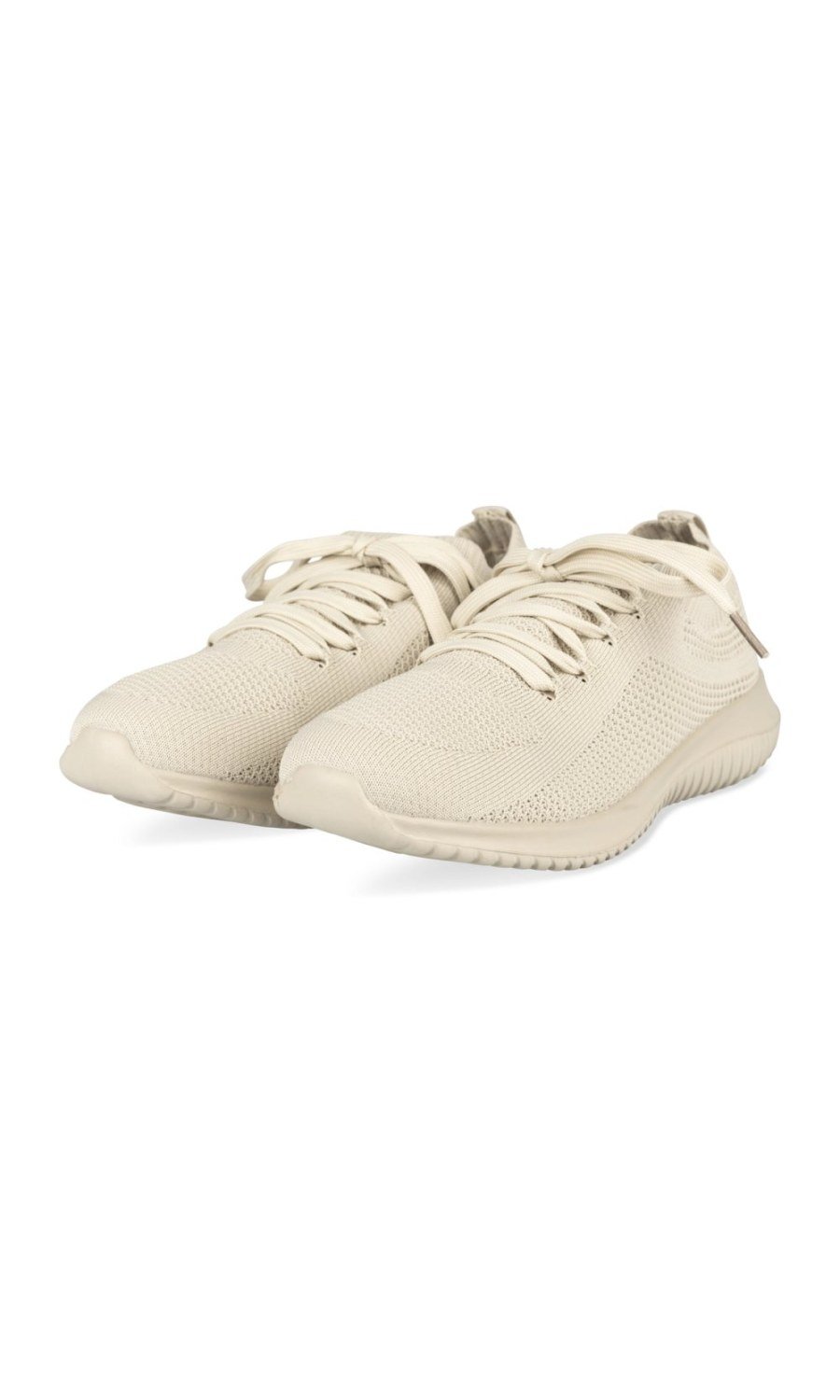 Baskets triko rqiq b lacets bej