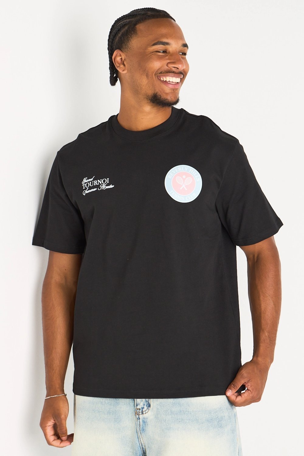 T-shirt ample imprimé tennis noir
