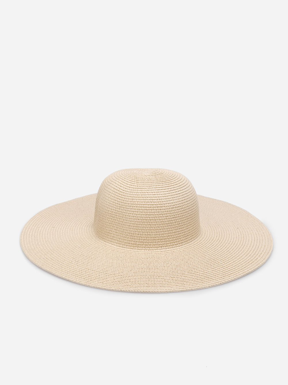 Beige woven straw floppy hat